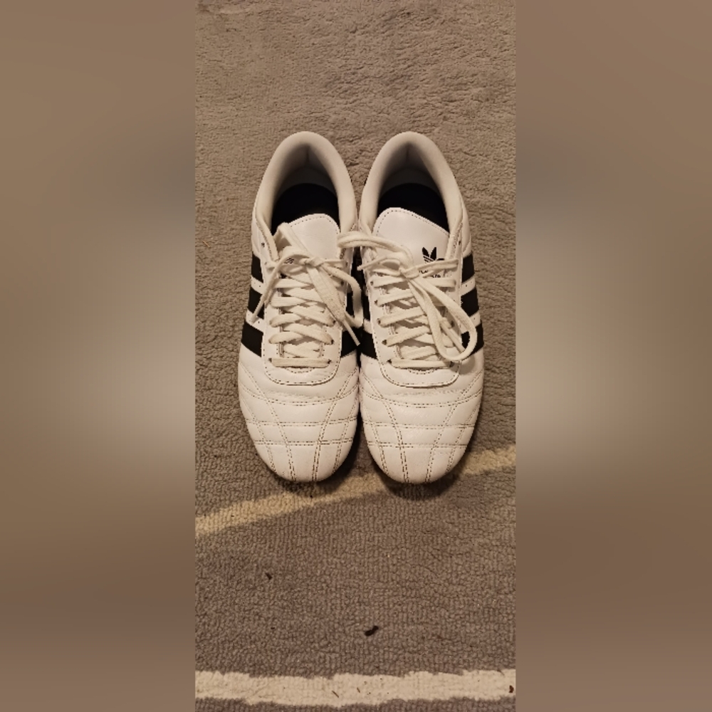adidas White Sneakers with Black Three-Stripes
